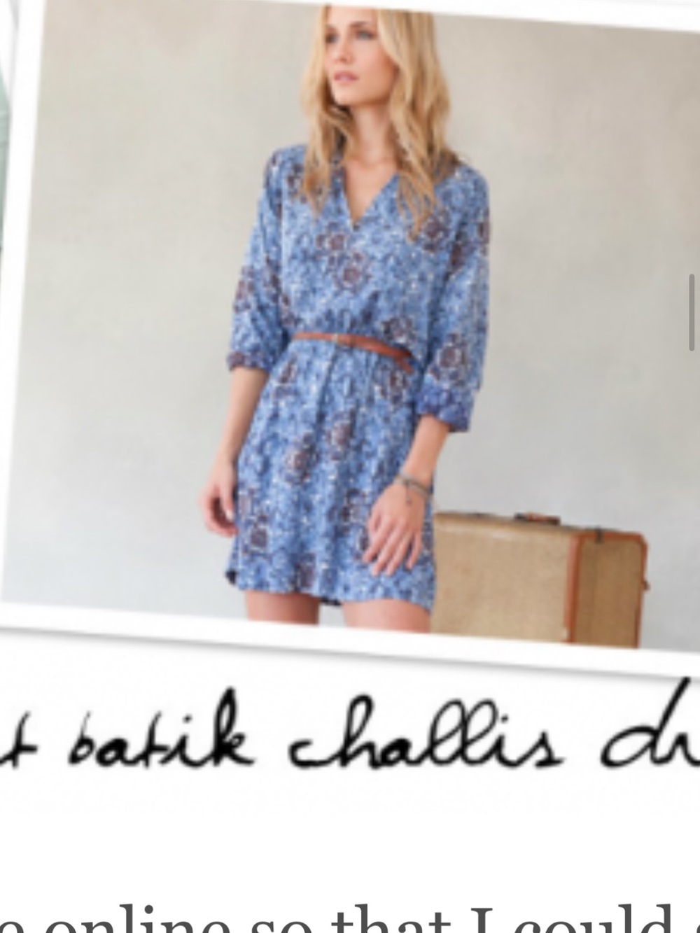 ISO solow blue printed dress aso Emily Maynard